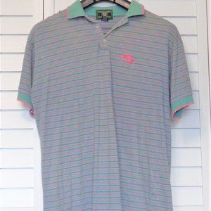 RESORT CASUAL MENS XXL GREEN AND PINK PEBBLE BEACH COLLARED PULL OVER POLO SHIRT